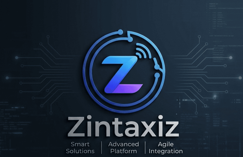 Logotipo ZintaxiZ con fondo tecnologico
